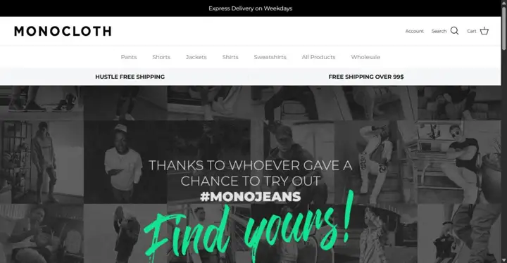 Monocloth homepage